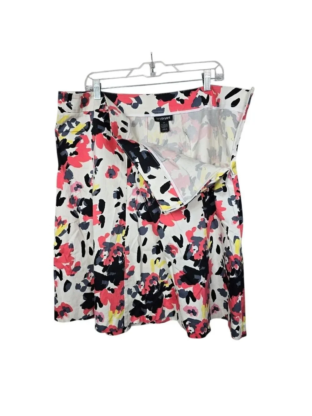 Lane Bryant Pink Black Gray White Side Zip Skirt 20